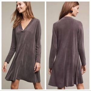 Anthropologie Dolan Left Coast Collection Plum Long Sleeve Swing Dress Small